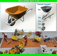 BOUWKIT: KRUIWAGEN 100 liter Materiaal RESIN BLANK geleverd 1:32