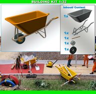 BOUWKIT: KRUIWAGEN (STAL/ GROENAFVAL) 160 liter  Materiaal RESIN BLANK geleverd 1:32