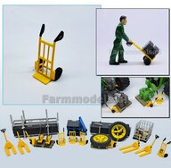 Steekwagen GEEL / Steekkar Handmatig verbouwd Farmmodels 1:32 