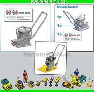 BOUWKIT:  Wacker Neuson Trilplaat Lichte uitvoering Materiaal RESIN BLANK Geleverd  + Pré-Cut decals Wacker Neuson 1:32