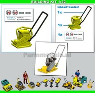 BOUWKIT:  Wacker Neuson Trilplaat Lichte uitvoering Materiaal Resin, GEEL/ ZWART Geleverd  + Pré-Cut decals Wacker Neuson 1:32