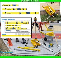 BOUWKIT: 3x GELE STANLEY DIGITALE WATERPASSEN: Pré-Cut Decal stickerset + POLYSTYREEN STRIP GEEL Gespoten geleverd   Farmmodels  1:32                