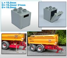 Opbergkist Lego (licht grijs/licht grijs) gereedschapkist  15.9 x 19.2 x 19.9mm (Inclusief Nophoogte totaal 21mm)