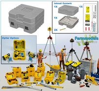 TOPCON KOFFER t.b.v. plaatsing TOPCON TP-L6G Rioollaser set (Laser + Targetschild)  RESIN onderdelen BLANK geleverd +  Pré-Cut Decal stickerset   Farmmodels  1:32                