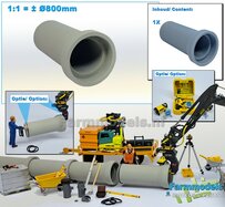 1x RIOOLBUIS  (Binnenmaat 1:1 = Ø800mm)  Materiaal RESIN, BLANK Geleverd  1:32    