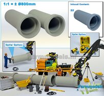 2x RIOOLBUIZEN  (Binnenmaat 1:1 = Ø800mm)  Materiaal RESIN, BLANK Geleverd  1:32    