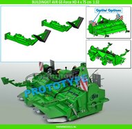 BOUWKIT: 2x Opklapbare RIJPADRUIMERS t.b.v. AVR GE-Force HD 4 x 75 cm Rijenfrees LET OP: BLANK geleverd, zelf in kleur zetten 1:32  LEVERBAAR BEGIN NOVEMBER 2025
