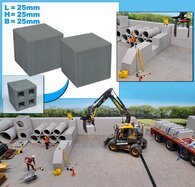 2x STAPELBLOK 2x2 VLAK   Afmeting blok: 25 x 25 x 25mm   Materiaal GRIJS KUNSTSTOF, BLANK Geleverd  1:32  NB2B  