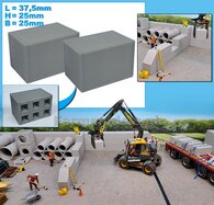 2x STAPELBLOK 3x2 VLAK   Afmeting blok: 37.5 x 25 x 25mm   Materiaal GRIJS KUNSTSTOF, BLANK Geleverd  1:32  NB2B  