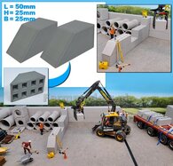 2x STAPELBLOK 4x2 VLAK/SCHUINE KANT   Afmeting blok: 50 x 25 x 25mm   Materiaal GRIJS KUNSTSTOF, BLANK Geleverd  1:32  NB2B  