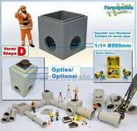 1x INSPECTIEPUT VORM D-BM aansluiting 2x  Ø 