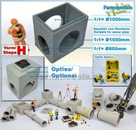 1x INSPECTIEPUT VORM H-BM aansluiting 1x Ø 