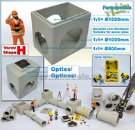 1x INSPECTIEPUT VORM H-BM aansluiting 1x Ø 