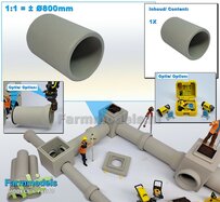1x MOF RIOOLBUIS  (Binnenmaat 1:1 = Ø800mm) Lengte 40mm  Materiaal Resin, BETONLOOK/ CONCRETE Gespoten geleverd 1:32    