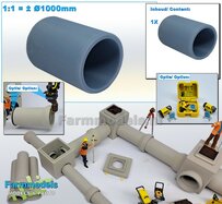 1x MOF RIOOLBUIS  (Binnenmaat 1:1 = Ø1000mm) Lengte 40mm  Materiaal RESIN, BLANK Geleverd  1:32    