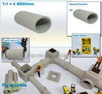1x MOF RIOOLBUIS  (Binnenmaat 1:1 = Ø500mm) Lengte 40mm  Materiaal Resin, BETONLOOK/ CONCRETE Gespoten geleverd 1:32    