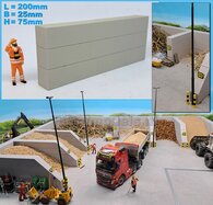 WAND STAPELBLOK RECHT VOOR VLAK BOVEN Afm: 200 x 25 x 75mm  KUNSTSTOF, BETONLOOK Geleverd  1:32   NB2B 