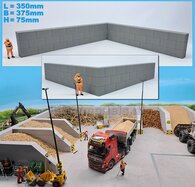 L-WAND STAPELBLOK RECHT VOOR VLAK BOVEN Afm: 350 x 375 x 75mm GRIJS KUNSTSTOF, BLANK Geleverd  1:32    NB2B