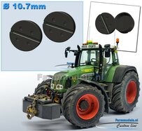 2x Eindvertragingen/ Planeetkappen Ø 10.7 mm (o.a. voor Fendt 926 Gen II)  RESIN FENDT GRIJS Geleverd, zelf in de gewenste kleur te spuiten 1:32 
