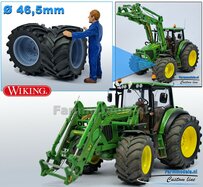 Ø 47 mm: JD 6930-7430 WIKING: 2x Trelleborg Banden met RESIN Velgen BLANK geleverd  1:32   Farmmodels Custom Line Series  