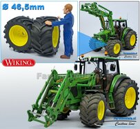 Ø 47 mm: JD 6930-7430 WIKING: 2x Trelleborg Banden met RESIN Velgen JD GEEL Gespoten geleverd  1:32 Farmmodels Custom Line Series  