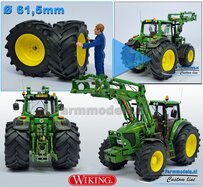 Ø 61.5 mm: JD 6930/ 7430 Wiking: 2x Trelleborg Banden met Resin Velgen JOHN DEERE GEEL Gespoten geleverd 1:32   Farmmodels Custom Line Series  