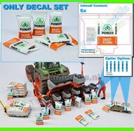 6x Pré-Cut Decal stickerset Maïszaad: PIONEER SEED CORN zaadgoed voorgesneden stickers op (kleuren) stickerfolie 1:32  