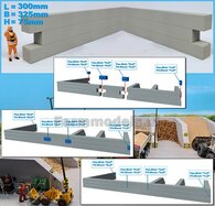 L-WAND MODULAIR STAPELBLOKKEN RECHT VOOR VLAK BOVEN Afm: 300 x 325 x 75mm KUNSTSTOF, BETONLOOK Geleverd1:32  NB2B  