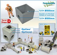 1x INSPECTIEPUT VORM D-BM aansluiting 2x Ø 