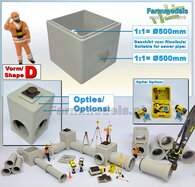 1x INSPECTIEPUT VORM D-BM aansluiting 2x Ø 