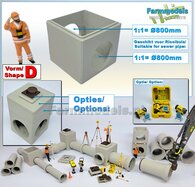 1x INSPECTIEPUT VORM D-BM aansluiting 2x Ø 