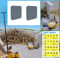 2x NUMMERPLAAT BORDEN voor VLAKKE MONTAGE Afm. 15x15 mm Mat: RESIN, BLANK Geleverd 1:32