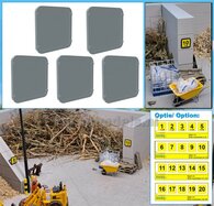 5x NUMMERPLAAT BORDEN voor VLAKKE MONTAGE Afm. 15x15 mm Mat: RESIN, BLANK Geleverd 1:32