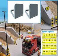 2x NUMMERPLAAT BORDEN voor SCHUINE WAND MONTAGE Afm. 15x15 mm Mat: RESIN, BLANK Geleverd 1:32