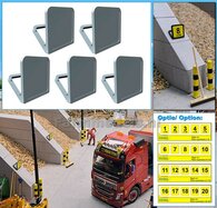 5x NUMMERPLAAT BORDEN voor SCHUINE WAND MONTAGE Afm. 15x15 mm Mat: RESIN, BLANK Geleverd 1:32