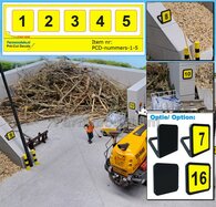 Nummers 1 - 5 ZONDER PIJL aanduiding Pré-Cut Decals/Stickers 12x12 mm ZWART op GELE Stickerfolie   1:32    