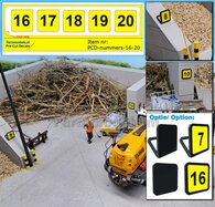 Nummers 16 - 20 ZONDER PIJL aanduiding Pré-Cut Decals/Stickers 12x12 mm ZWART op GELE Stickerfolie   1:32    