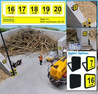 Nummers 16 - 20 MET PIJL aanduiding Pré-Cut Decals/Stickers 12x12 mm ZWART op GELE Stickerfolie   1:32    