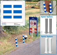 2x STOOTPAAL STICKERS  WIT-BLAUW Pré-Cut Decals  geschikt voor palen tot max Ø 5.3mm Stickers zijn 29mm hoog  1:32    