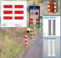 2x STOOTPAAL STICKERS  WIT-ROOD Pré-Cut Decals  geschikt voor palen tot max Ø 5.3mm Stickers zijn 29mm hoog  1:32    