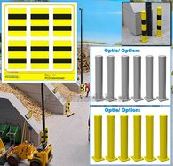 6x STOOTPAAL STICKERS  GEEL-ZWART Pré-Cut Decals  geschikt voor palen tot max Ø 5.3mm Stickers zijn 29mm hoog  1:32    