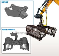 KOPPELSTUK SNELWISSEL aan S6/S60 snelwisselkoppeling geschikt voor Koppellen PLADDET bietengrijper 3D Geprint Materiaal RESIN  BLANK Geleverd 1:32                      