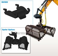 KOPPELSTUK SNELWISSEL aan CW30 snelwisselkoppeling geschikt voor Koppellen PLADDET bietengrijper 3D Geprint Mat: Resin ZWART gespoten 1:32                      