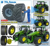 Ø 70.3 x 30.4 mm: JOHN DEERE 7R & 8R Wiking: 2x Michelin Axiobib2 Banden + RESIN Velgen BLANK geleverd 1:32    Farmmodels Premium Line Series  