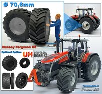Ø 70.6 x 30.4 mm: MASSEY FERGUSON 9S: 2x Michelin Axiobib2 Banden + RESIN Velgen BLANK geleverd 1:32    Farmmodels Premium Line Series  