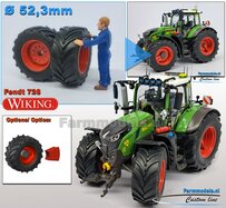 Ø 52.3 x 24.2 mm: FENDT 728: 2x Vredestein Banden RESIN velgen FENDT TERRA RED Gespoten geleverd  1:32   Farmmodels Premium Line Series 