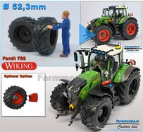 Ø 52.3 x 24.2 mm: FENDT 728: 2x Vredestein Banden RESIN velgen ZWART GLANS Gespoten geleverd  1:32   Farmmodels Premium Line Series 