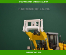 Snelwissel bok, nu in zwart poly geleverd, t.b.v. New Holland ROS / Liebherr Shovel Revell / Volvo Farmmodels BOUWKIT 1:32 (HTD)                   