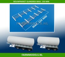 2x Slangrek bouwkit, 150 mm lengte maximaal , geschikt voor enkelas, 2- en 3 asser mesttanks 1:32