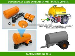 BOUWKIT:  (VMR) enkel asser BASIS mesttank  + chassis 1:32 